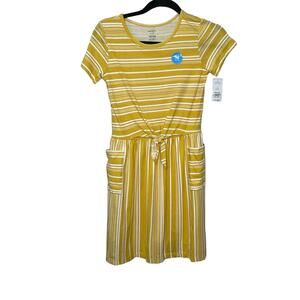Carter's Kid Girl's Dress Short Sleeve Striped Yellow 14/14A NWT Nautical Preppy